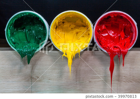 green yellow and red colors of plastisol ink green yellow and red colors of plastisol ink 39970813