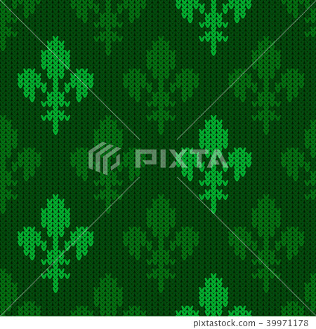 Heraldic lily on a seamless vector woolen pattern 39971178