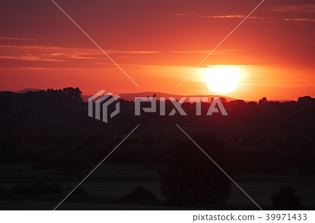 Sunset Hilly Landscape 39971433
