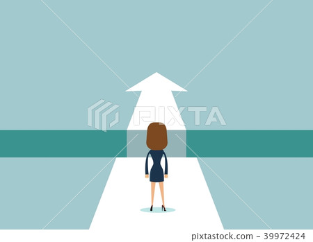 businesswoman standing on the edge of gap 39972424