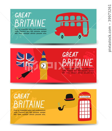vector british london symbols banners isolated set 39973261