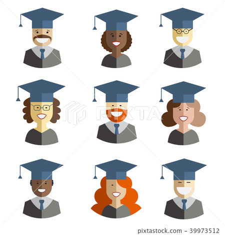 Graduation Man and Woman Icons 39973512