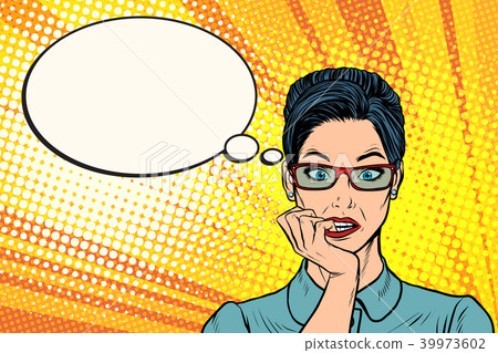 woman bites her nails woman bites her nails 39973602