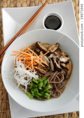 Shiitake and soba soup 39973948