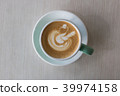 Hot Coffee latte with beuatiful milk foam. 39974158