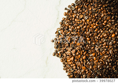 Brown coffee beans and seed 39978027