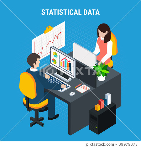 Statistical Data Isometric Background - Stock Illustration [39979375 ...