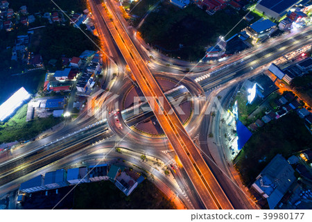 Bangkok Expressway and Highway top view Bangkok Expressway and Highway top view 39980177