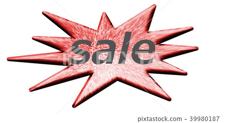 Zigzag Signboard Sale Red 39980187