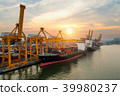 Containers yard in port congestion 39980237