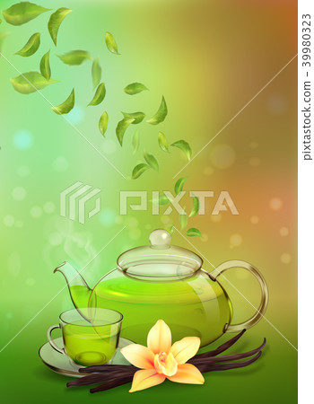 Tea advertising flyer, poster or banner template 39980323