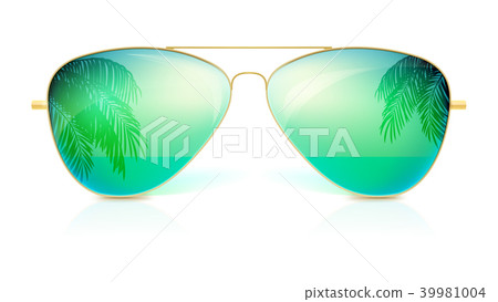 Realistic sunglasses, classic shape in fine gold 39981004