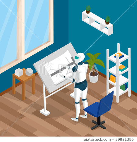 Creative Robot Isometric Composition - Stock Illustration [39981396 ...