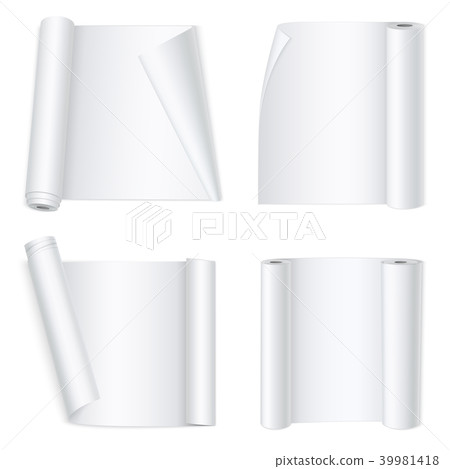 White Curved Paper Banners 39981418