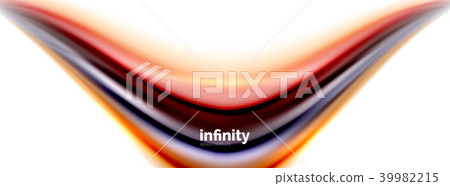 Flowing fluid colors vector, blurred colorful 3d gel shape on white 39982215