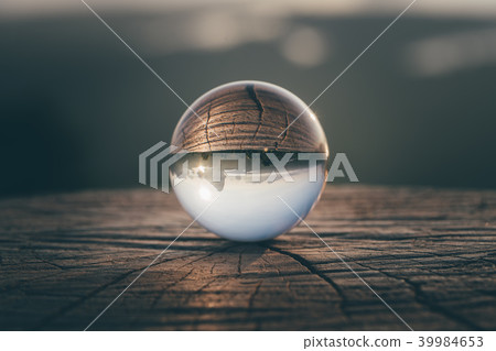 Sunrise pass through crystal ball. Sunrise pass through crystal ball. 39984653