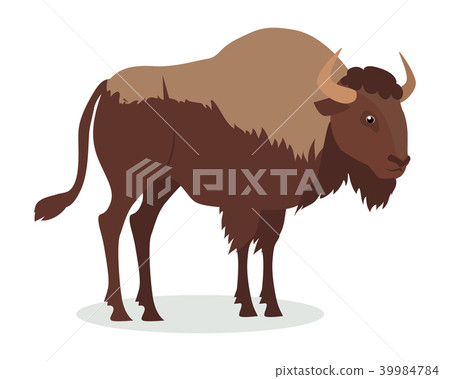 American Bison Cartoon Icon in Flat Design 39984784