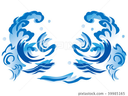 Wave handwriting center - Stock Illustration [39985165] - PIXTA