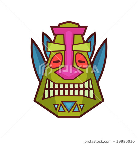 Tribal mask, colorful African face masque vector Illustration on a white background 39986030