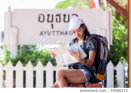Young asian woman traveler  39986215