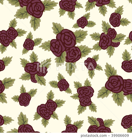 Colorful seamless pattern, red roses on light background 39986609