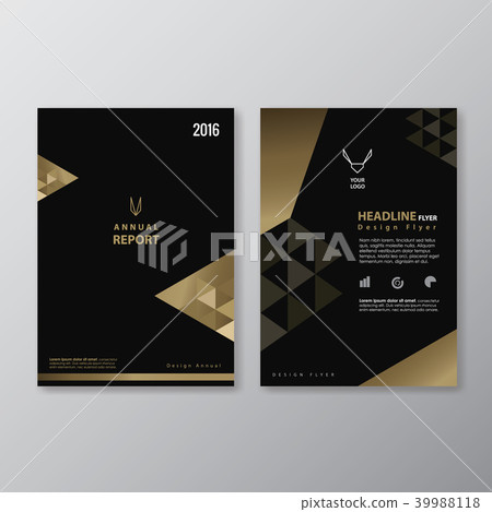 Black and Gold Flyer Abstract Triangle shape 39988118