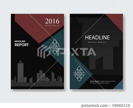 Black cover Leaflet Brochure Flyer design template 39988119