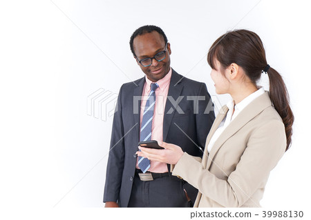 Business person searching location on smartphone Business person searching location on smartphone 39988130