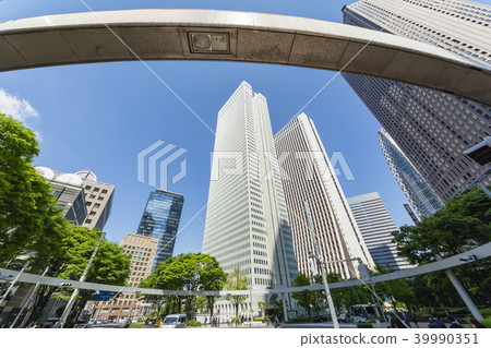 Round traffic lights and empty space Round traffic lights and empty space 39990351