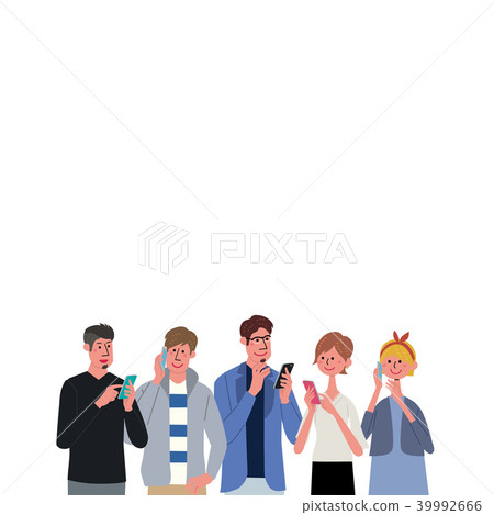 Smartphone people illustration set Smartphone people illustration set 39992666