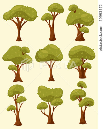 Tree with leaves or wood with crown and trunk Tree with leaves or wood with crown and trunk 39993572