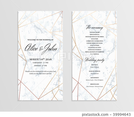 Double Sided Wedding Program Template Stock Illustration