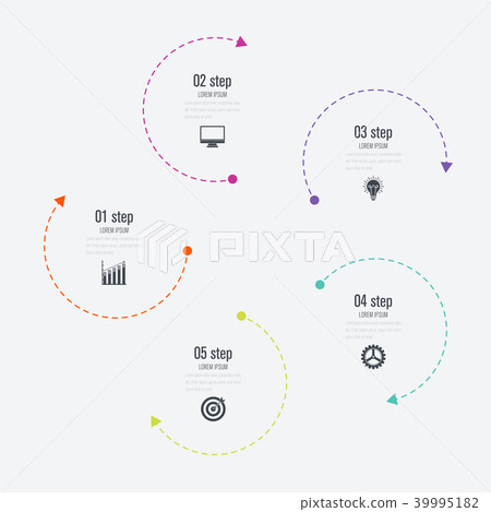 Infographics template 5 options with circle Infographics template 5 options with circle 39995182