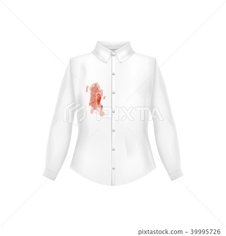 Realistic Detailed 3d Dirty Rubbed Man Shirt. Vector 39995726