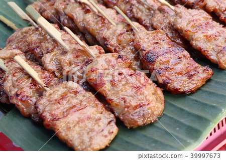 pork roast on street food pork roast on street food 39997673