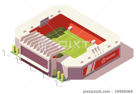 Vector isometric low poly soccer stadium 39998068