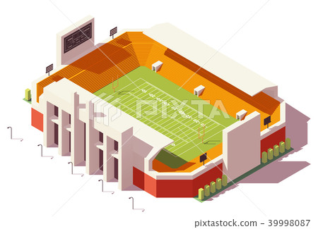 Vector isometric low poly football stadium 39998087