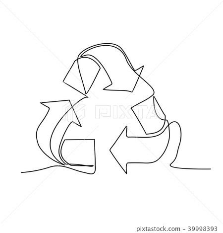 recycle sign one line drawing - Stock Illustration [39998393] - PIXTA