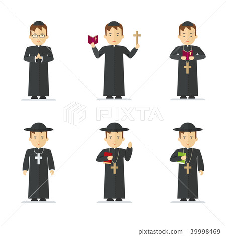 catholic priest character - Stock Illustration [39998469] - PIXTA