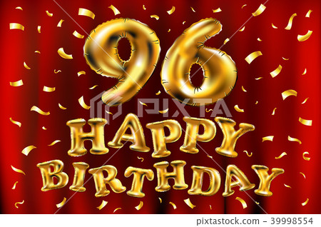 vector happy birthday 96 celebration gold balloons 39998554