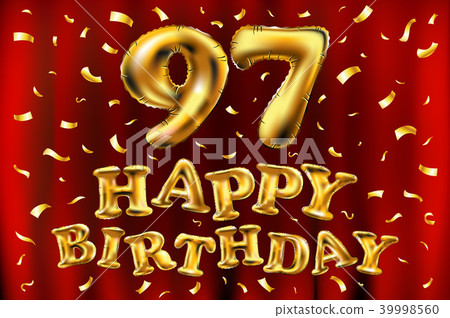 vector happy birthday 97 celebration gold balloons 39998560