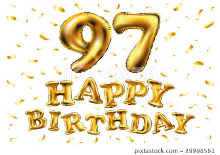 vector happy birthday 97 celebration gold balloons 39998561