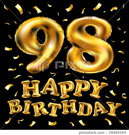 vector happy birthday 98 celebration gold balloons vector happy birthday 98 celebration gold balloons 39998564
