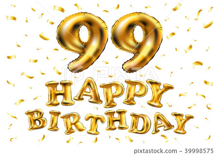 vector happy birthday 99 celebration gold balloons 39998575