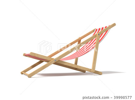 3d rendering of a white red deckchair isolated on a white background. 39998577