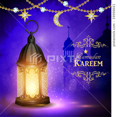Mosque silhouette in sunset sky and abstract light for ramadan of Islam Mosque silhouette in sunset sky and abstract light for ramadan of Islam 39998681