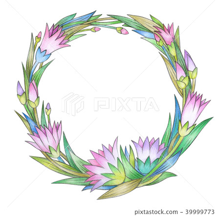 Flowers and leaves,   floral  frame. 39999773