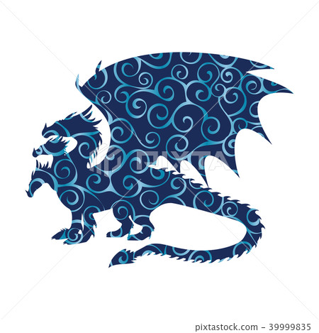 Dragon fantastic pattern silhouette symbol mythology fantasy. 39999835