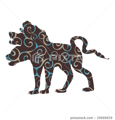 Cerberus dog pattern silhouette ancient mythology fantasy 39999859