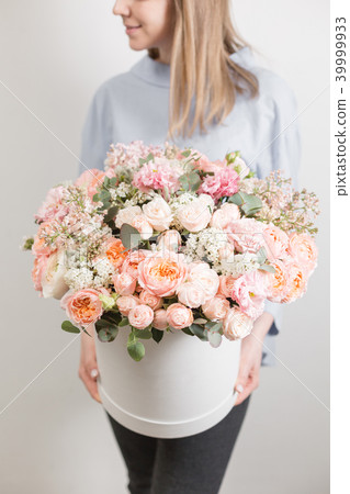 flowers set. beautiful luxury bouquet in woman flowers set. beautiful luxury bouquet in woman 39999933